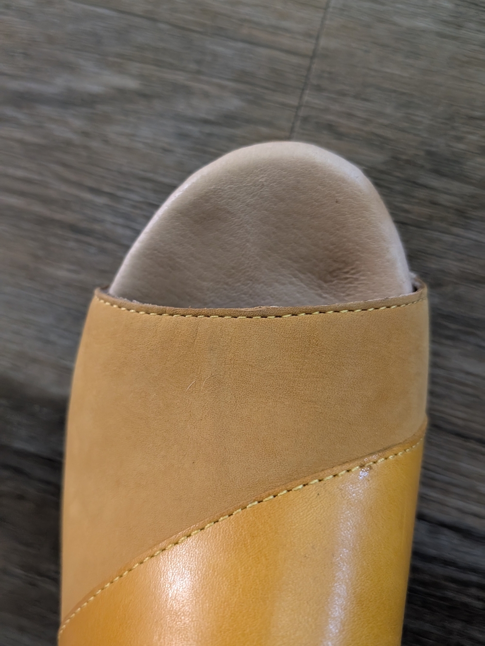 Dansko Madalyn Low Block Heel Leather Slingback Clog in Mustard Yellow - Picture 5 of 8